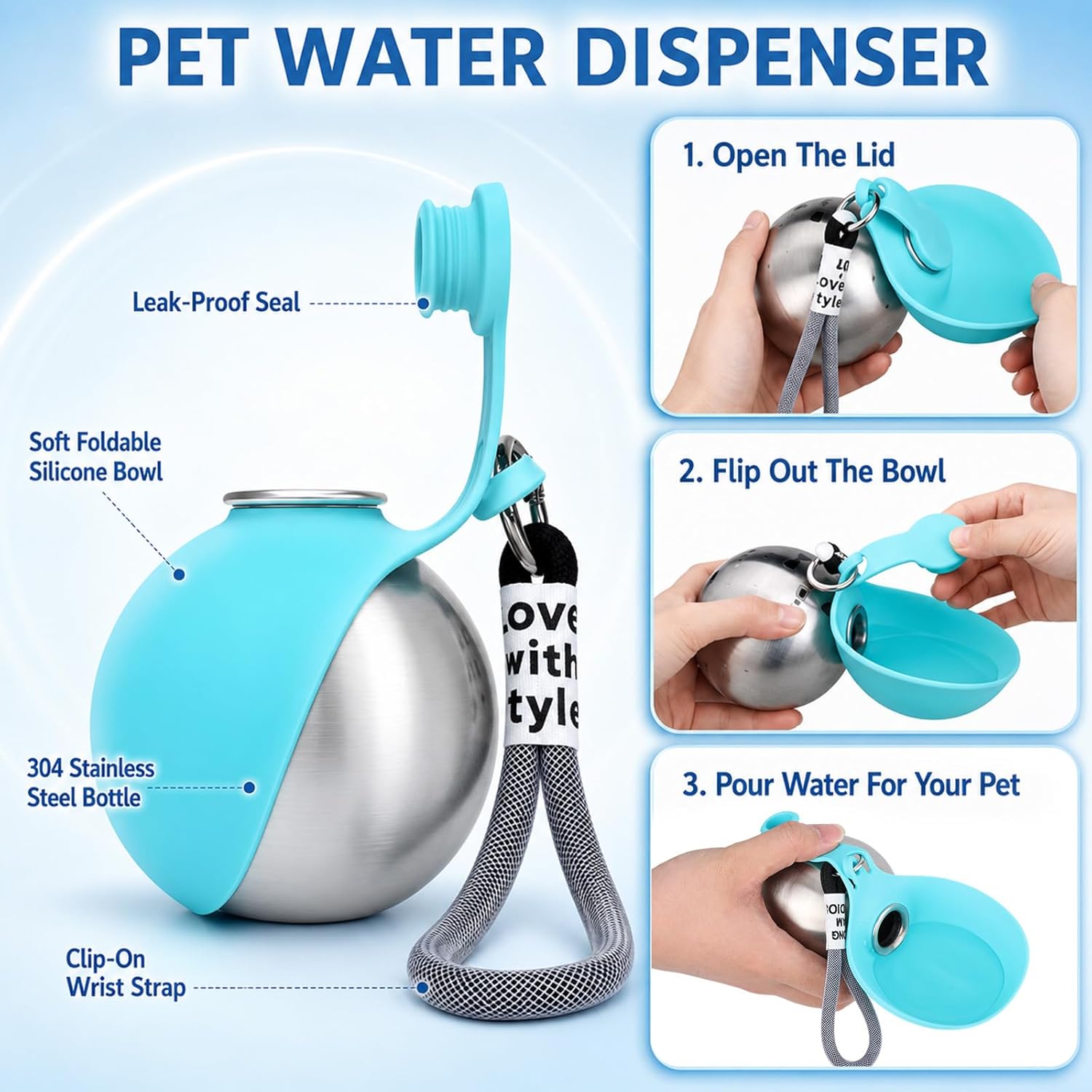 Garrafa de água portátil para  - Pet Supplies Hours avaliação e preço